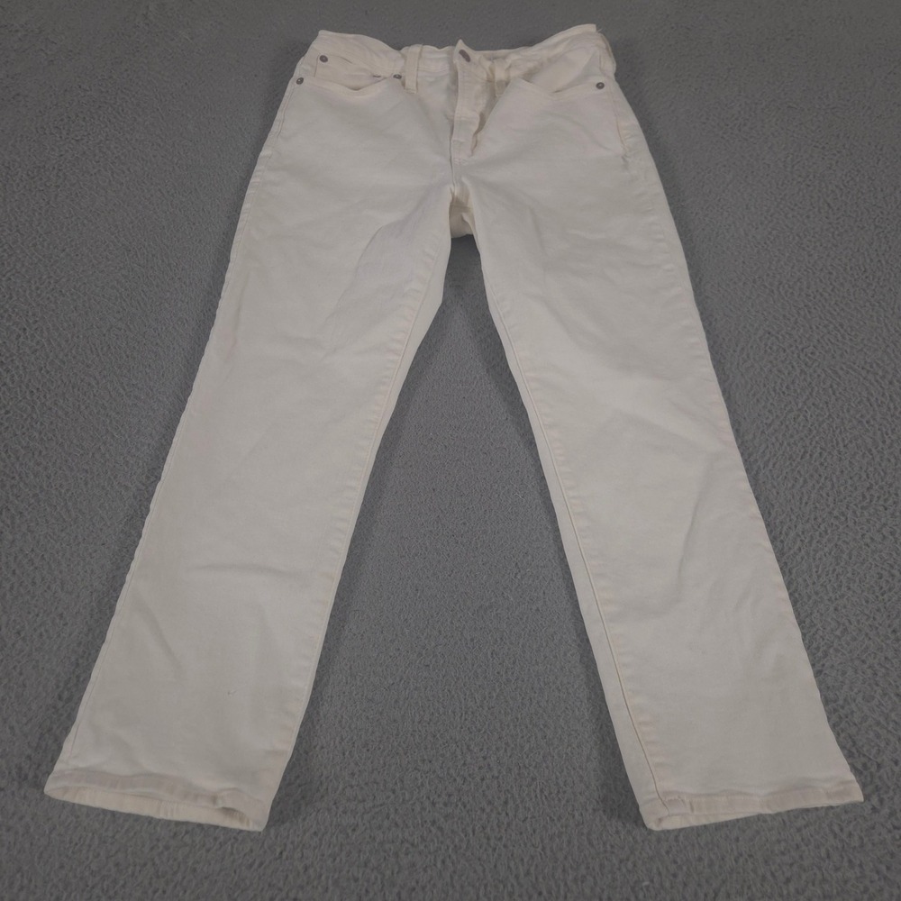 Madewell Jeans Womens 27 Petite White The Perfect Vintage‎ Straight Leg Stretch